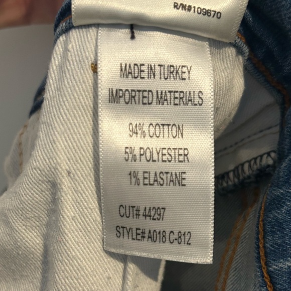 AGOLDE Sz 27 Destroyed High Rise Skinny Light  Wash Jeans - Picture 4 of 5